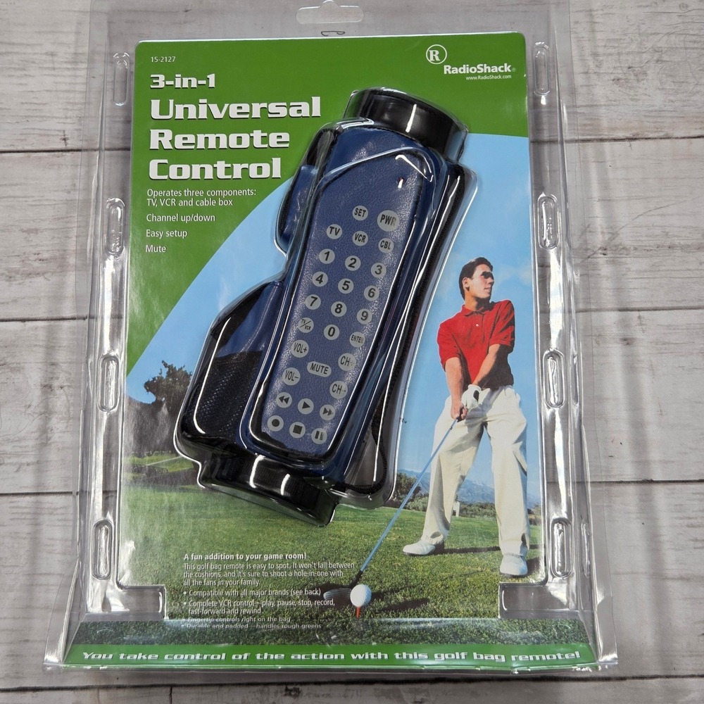 RadioShack 15-2127 Golf Bag 3-in-1 Universal Remote Control Blue Novelty New